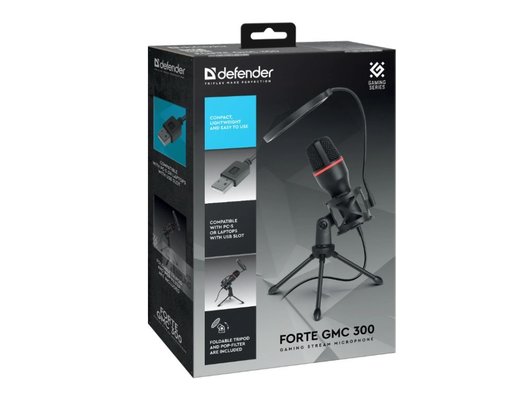 Микрофон Defender Forte GMC 300 USB черный